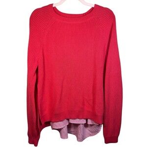 Lauren Ralph Lauren Womens Twofer Sweater Large Striped Contrast‎ Layered